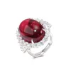 Bagues de cluster Zoca Real 925 Sterling Silver Gemstone pour femmes Engagement Ruby Ring Cadeau romantique Fine Party Bijoux de mariage