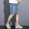 Herren Jeans Denim Shorts Sommer elastische Taille dünne losen Schnürung Casual Hosen Vintage Mode Männer Kleidung Pantalone Hombre