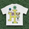 American fashion brand hip hop cartoon letter print short sleeve Tshirt y2k Goth Harajuku casual loose base shirt 240318