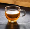 Высокая термостойкость, маленькая чашка, прозрачное стекло, однослойная чайная чашка, стеклянный чайный сервиз, цветочная чайная чашка, оптовая продажа с фабрики