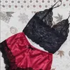 Accueil Vêtements Dentelle Vêtements De Nuit En Soie Pour Femmes Pyjamas Ensemble Lingerie Sexy Récolte Hauts Et Shorts Babydoll Vêtements De Nuit S/M/L/XL/2XL