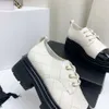Xiaoxiangfeng Lefu 2024 NYT Tjock Sole Lace Up British Academy Style Small Leather Women's Color Blocking Elevated Single Shoes Trend