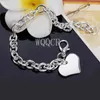 Braccialetti con ciondoli Bracciale con ciondolo a forma di cuore in argento sterling 925 per gioielli da festa di moda per fidanzamento di nozze da donna