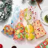 Gift Wrap 200st Christmas Cellophane Bags Clear Candy Treat with 300st Ties 4 Styles Wrapping Goodie