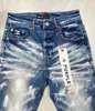 Mode Violet Marque Jeans Commerce Extérieur Spot Transfrontalier Américain High Street Couleur Bleu Peinture Jeans Hommes Pantalons Jeans Déchirés 240325