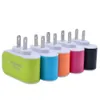 Chargeur mural Adaptateur de voyage pour Iphone 6S Plus Colorful Home Plug LED Chargeur USB pour Samsung S6 3 ports USB chargeur Freeshipping 11 LL