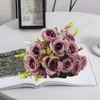 Fausses fleurs décoratives, Branches florales, roses artificielles réalistes, décoration pour fête de mariage, fausse pièce maîtresse durable