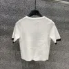 Lettres femmes pull hauts luxe tricoté contraste couleur t-shirts concepteur à manches courtes t-shirts décontracté été noir blanc tricots