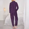 Casa roupas halloween impressão pijamas feminino roxo preto listra romântico quarto sleepwear primavera 2 peça estética oversized pijama personalizado