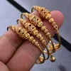 Armreifen 24K 4pcs Ethnische Goldfarbe Dubai Armreifen für Baby Girls Lucky Perle Bracele Braut Dubai Armreifen Kinder Schmuck Schmuck