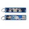 Porte-clés Longes Différents types de dessins animés Cool Key Tag Broderie Fobs pour motos voitures sac à dos porte-clés mode anneau GI OTC1D