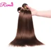 Purecolored 4 Chocolate Brown Bone Straight Human Hair Weave 134 Bunds 10a Brasilianska Remy S For Women 240327