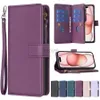 Cell Phone Cases Wallet Multi Card Zipper Magnetic Flip Leather Case For iPhone 15 Pro Max 14 Plus 13 12 11 SE 2022 X XS XR 8 7 6 6s 2442