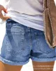 سراويل جينز للسيدات Wepbel Denim Shorts Mid Weist Sould Sexy Sexy Short Wash Summer Summer Straight