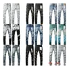 Designer lila märke för män Kvinnor Pants Summer Hole Hight Quality Brodery Jean Denim Trousers Mens Purple Jeans 81 756