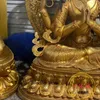 Decoratieve Beeldjes Vierarmige Avalokiteshvara Zuiver Koper Seiko Vergulden Ambachtelijke Meester Open Gezicht Boeddhabeeld Groothandel Tibetaans