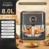 Air Fryers 220 V Rongshida Air Fryer - Neue Hochkapazität und visuell Panoramakel mit Borosilikatglas Y240402