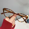 Occhiali da sole Occhiali da sole con montatura grande Anti-UV Occhiali per raggi blu Vision Care Occhiali da vista leopardati rotondi trasparenti Occhiali da computer da donna