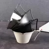 Estatuetas decorativas alça ergonômica copo de medição de café expresso de aço inoxidável com escala jarro de café bico em forma de v 100ml s pote
