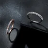 Кольца-кольца Bamoer U-образное кольцо с мосонитом, полувечное с бриллиантом круглой огранки, кольцо на палец из стерлингового серебра 925 пробы, свадебные изысканные ювелирные изделия, подарки