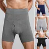 Sous-vêtements une pièce coupe taille haute hommes coton chaud respirant élastique shorts de sport hommes sans couture longs boxeurs