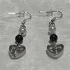 Dangle Earrings Black and White Heart Preppy CoquetteダウンタウンGirl Y2K Grunge Goth Fairy Tale