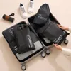 Bolsas de almacenamiento 6 unids/set bolsa de viaje de gran capacidad impermeable equipaje ropa ropa interior cremallera