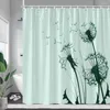 Tende da doccia Nero Bianco Dente di leone Creativo Primavera Fiori Piante Moderno e minimalista Bagno Tenda Tessuto Home Bathroom Decor