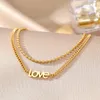 Charm Bracelets Stainless Steel Gold Color LOVE Cuba Chain For Women Link Lobster Clasp Snap Button Jewelry Drop