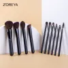 Pincéis Zoreya 10pcs pincéis de maquiagem preto conjunto profissional pincéis cosméticos sobrancelha pó fundação sombras pinceaux compõem ferramentas