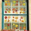 Window Stickers Thanksgiving Sticker Double-Sided Autumn Clings Decals för Fall Harvest Diy Festival Home Party Decoration