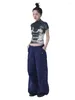 Spodnie damskie spodnie bawełniane poliester prosto luźne cienkie retro fioletowe niebieskie zielone sznurka