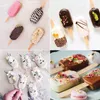 Baking Moulds Silicone Ice Cream Mold With Wooden Stick Chocolate Dessert Popsicle Oval Cake DIY Tray Homemade Tool