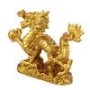 Dekorative Figuren im chinesischen Stil, kreative Drache-Sternzeichen-Statue, tragbar, Vintage, goldene Ornamente, Mini-Handwerk, Tiere, Skulptur