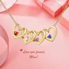 Personalized Love Birthstone Name Necklace Customized Name Jewelry Necklace Heart Shape Pendant Mother's Day for Mom Gift 240329