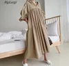 Party Dresses Oversize Elegant Vintage Hooded Dress Women Korean Loose Fitting Long Ladies Flare Sleeve Woman Vestidos