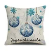Подушка синий рождественский чехол, декоративные подушки для дивана, ортопедические наволочки для сна с принтом