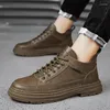 Casual Shoes 2024 Fashion Men Sneakers Round Toe Mid-top Work Comfortable Soft Walking