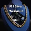 Groothandel Fijne Sieraden 925 Sterling Zilver 18k Vergulde 15mm Custom Vvs Mossanite Cubaanse Link Chain voor Mannen vrouwen