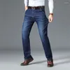 Men's Jeans Brand Denim Four Season Regular Fit Straight Business High Quality Casual Pants Elastic Plus Size Trousers