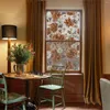Window Stickers Kizcozy SE510 Autumn Flowers and Leaves Transparent Privacy FLIM avtagbar dubbelsidig statisk fast