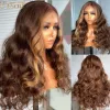 Wigs Yysoo Baylayage Longe Futura Haintetic Hair 13x4 Glueless Lace الأمامية للنساء