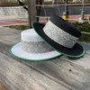 Cappelli a tesa larga Cappello a cilindro piatto con parasole del designer Luo Family per le donne Estate Spiaggia Mostra viso Piccola protezione solare Tesa in tinta unita Sun Tide 0VSO