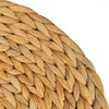 Table Mats Round Woven Rattan Placemats Natural Wicker Water Hyacinth Straw Braided Set Of 18