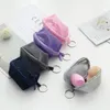 Bolso de malla de malla tridimensional hangible bolsas de almacenamiento de auriculares maquillaje de huevo bolsas de polvo almacenamiento conveniente mini bolsas de maquillaje