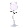 Wine Glasses WSND Rose Flower Goblet Hand Blown Crystal Champagne Flutes Classy Red Glass Juice For Party Kitch