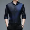 Wine Red Black Mens Dress Shirts Fashion Long Sleeve Shirt Men Slim Fit Wrkleresistant Soft Noniron Quality Mane 240329