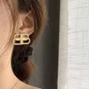 jewelry bb earring internet celebrity niche design feeling full diamond double B letter earrings light luxury fashionable feeling celebrity earrings X406