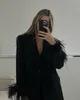 Designer Women Blazer Jacket Woman Classic Letters Ostrich Fur Cuffs Spring New Released Tops