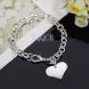 Braccialetti con ciondoli Bracciale con ciondolo a forma di cuore in argento sterling 925 per gioielli da festa di moda per fidanzamento di nozze da donna